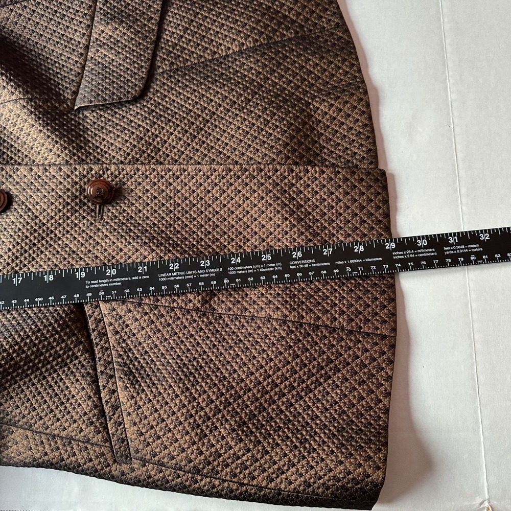 Escada Margaretha Ley Bronze Silk Wool Jacquard Blazer Jacket Size 44 Germany - Picture 5 of 9